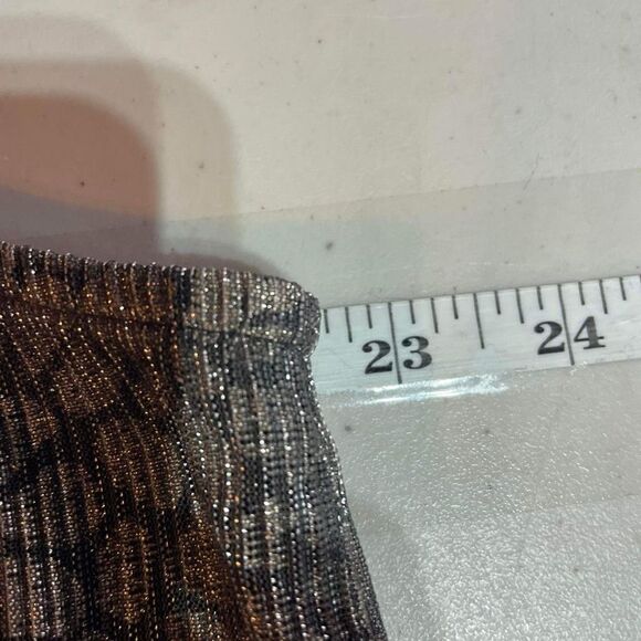 Michael Kors Women's Sleeveless Halter Peplum Top Silver Black Metallic Size 1X - Picture 7 of 15